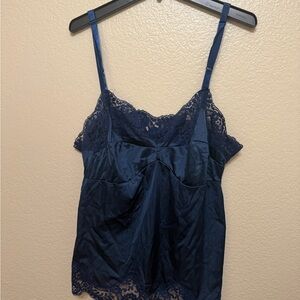 Vintage Y2K Navy Blue Lace Trim Camisole